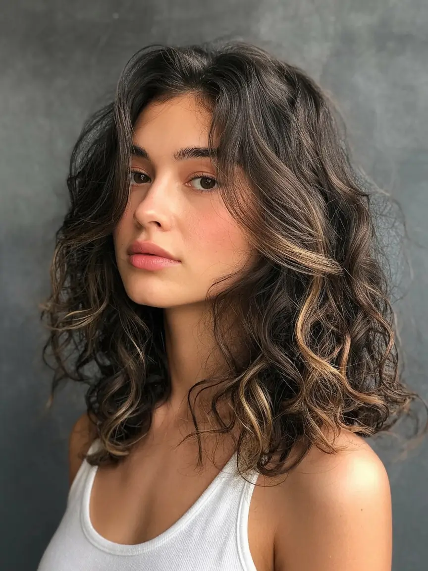 stylish spring haircut for wavy hair 2026 Warm Brunette Bob With Curly Spring Texture