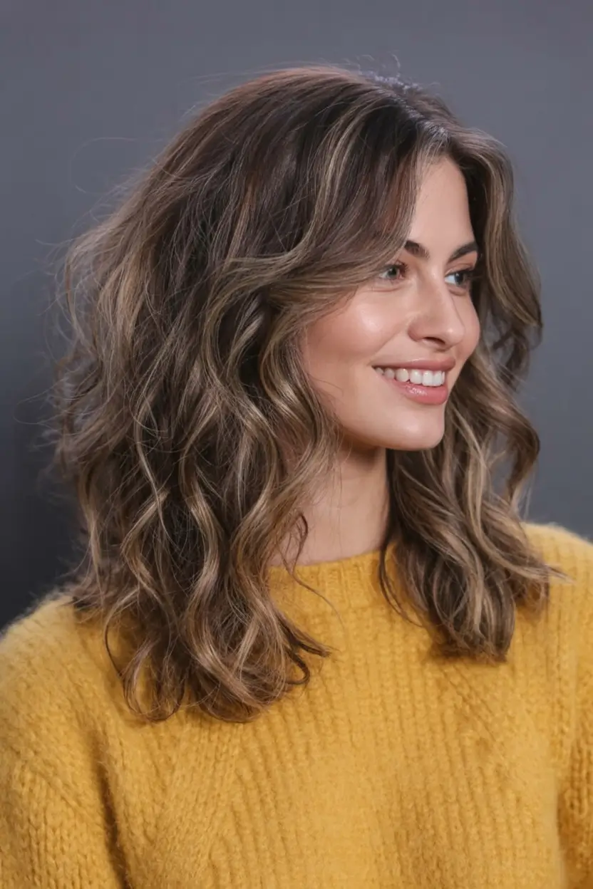 stylish spring haircut for wavy hair 2026 Soft Layered Waves With Bright Spring Dimension