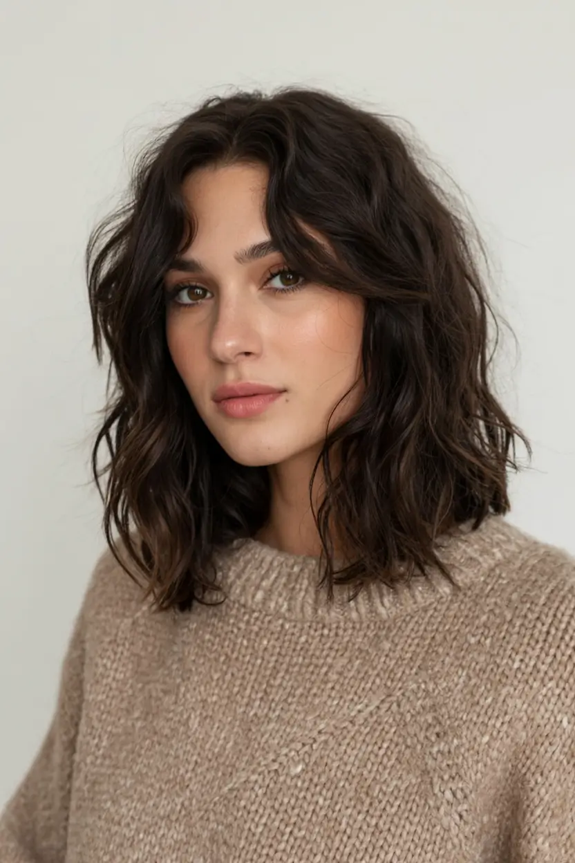 stylish spring haircut for wavy hair 2026 Textured Short Waves With Light, Air-Kissed Ends