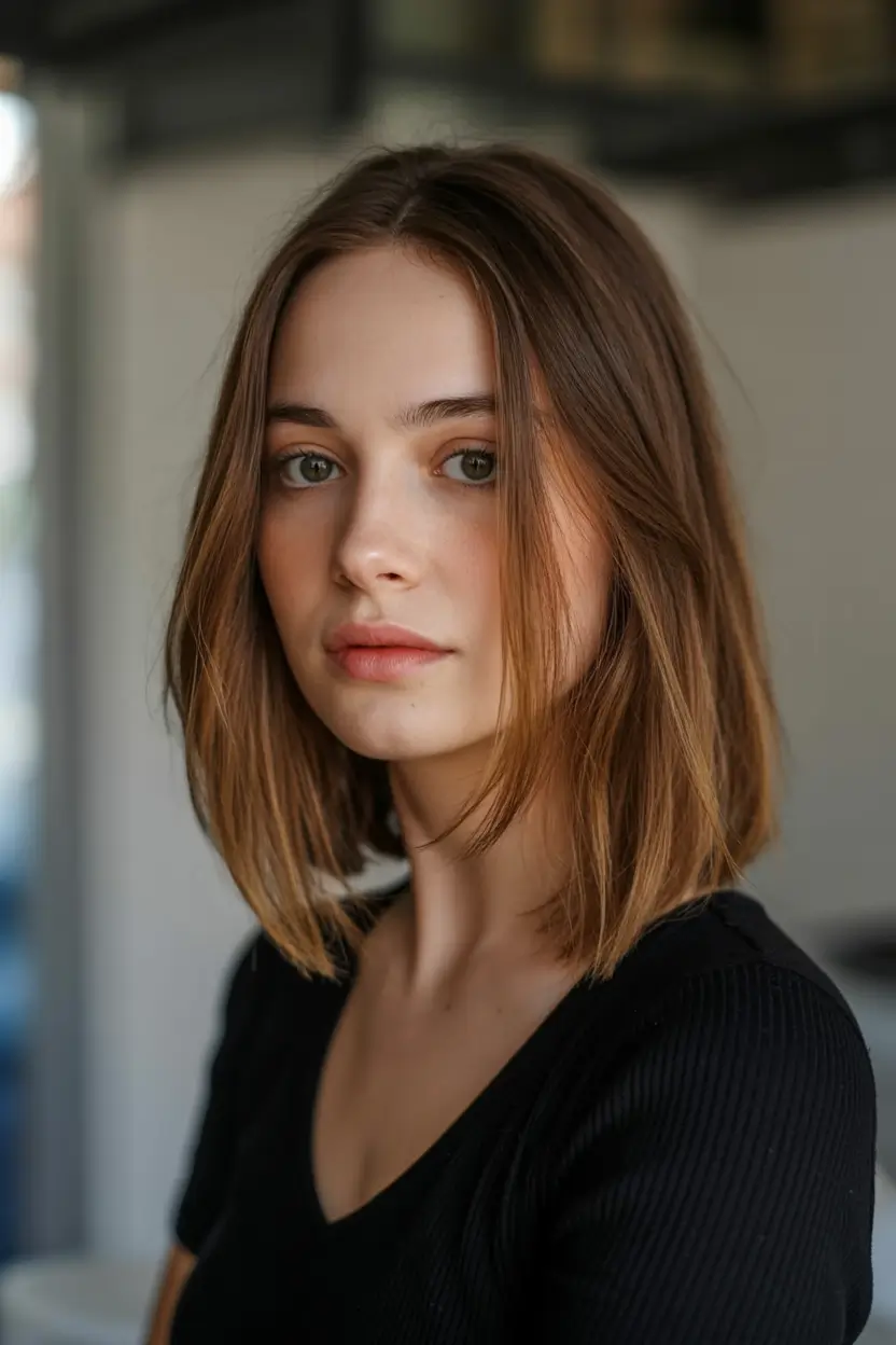 stylish spring haircuts for oval face shape 2026 Clean Classic Bob with Soft Edges