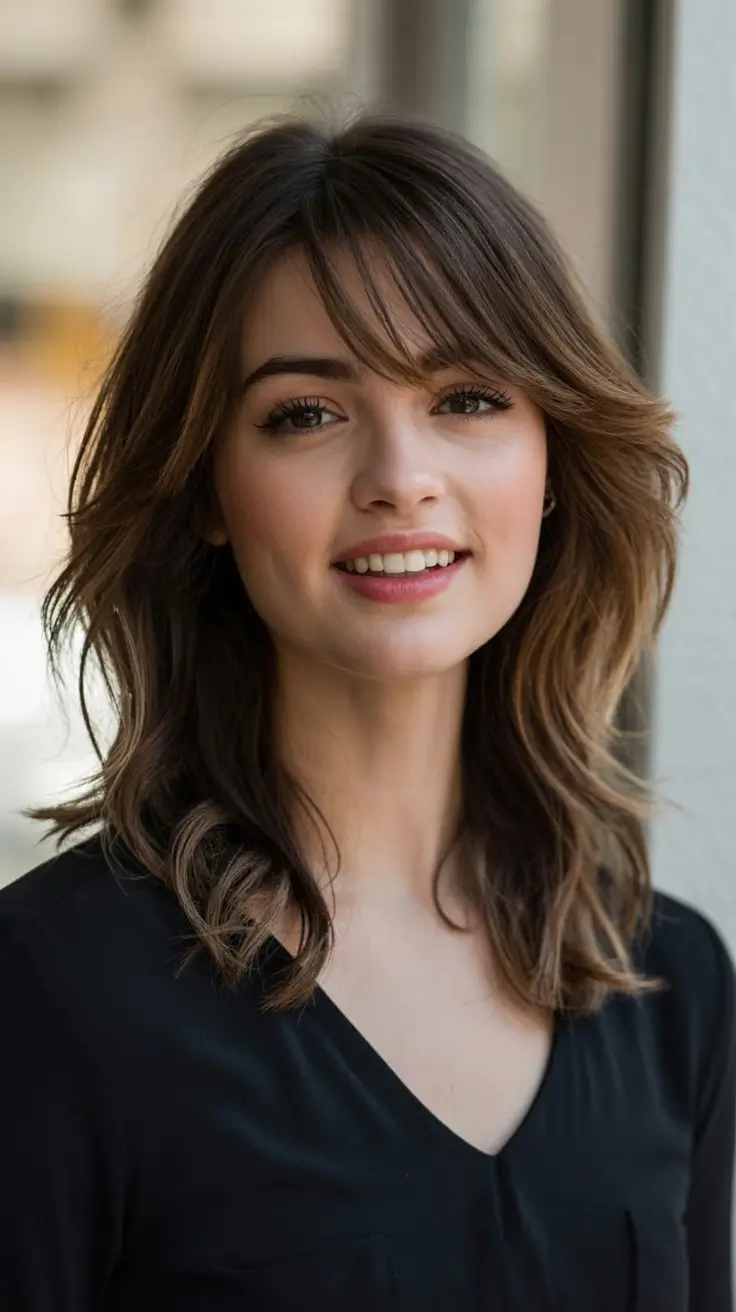 stylish spring haircuts for oval face shape 2026 Messy-Polished Shag with Sunlit Highlights