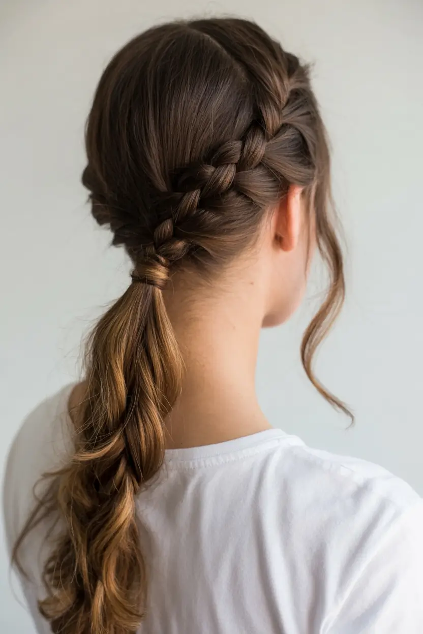 top spring braids hairstyle 2026 Textured Side Braid with Wavy Ends for a Relaxed Spring Look