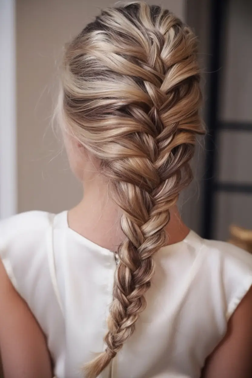 top spring braids hairstyle 2026 Elevated Soft French Braid with Polished Blonde Highlights