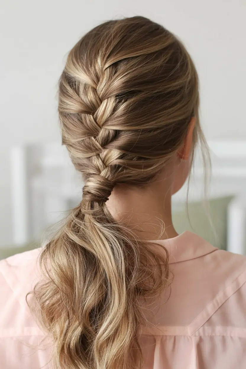 top spring braids hairstyle 2026 Soft Braid-to-Pony Transition with Loose Spring Waves