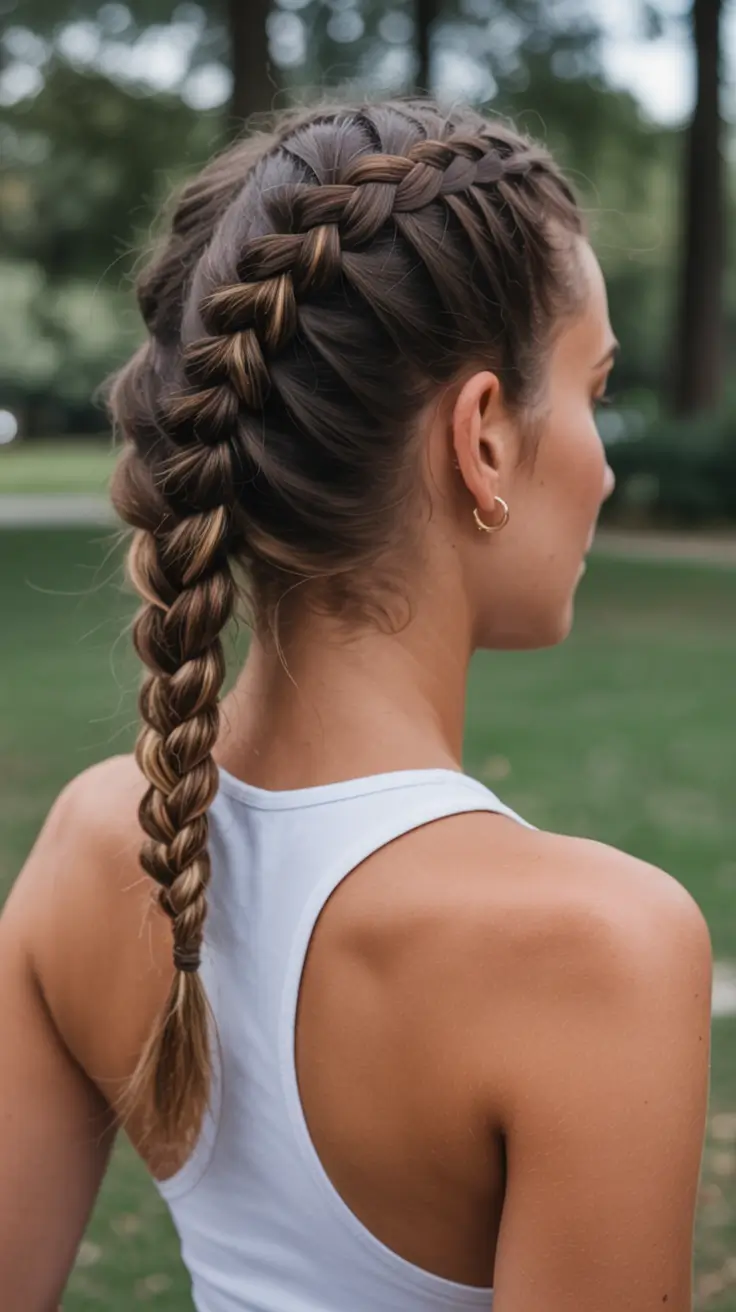 top spring braids hairstyle 2026 Sporty Sleek Dutch Braid for Active Spring Days