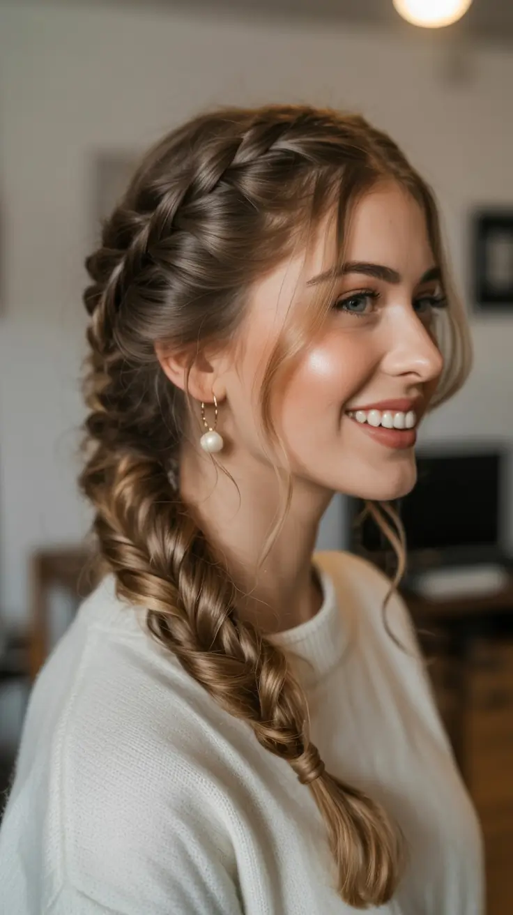 top spring braids hairstyle 2026 Romantic Double-Braid Twist with Soft Face Framing