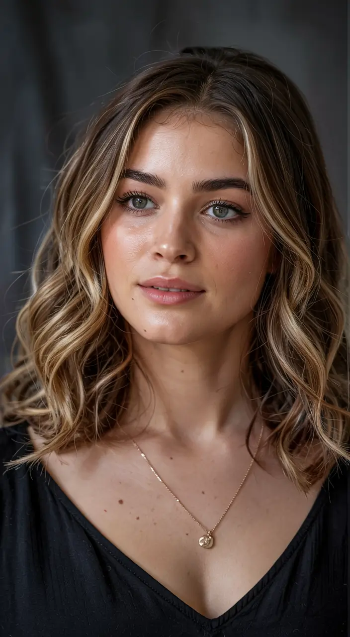 trending spring haircuts for plus size women 2026 Golden Face-Framing Layers with Soft Middle Part