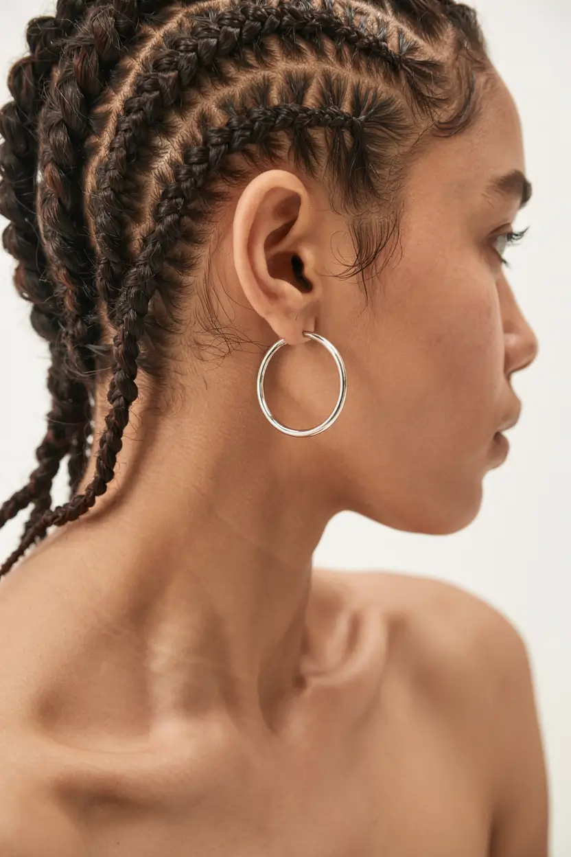 trending spring hairstyle for black women 2026 Side-Sculpted Cornrows With Bold Details