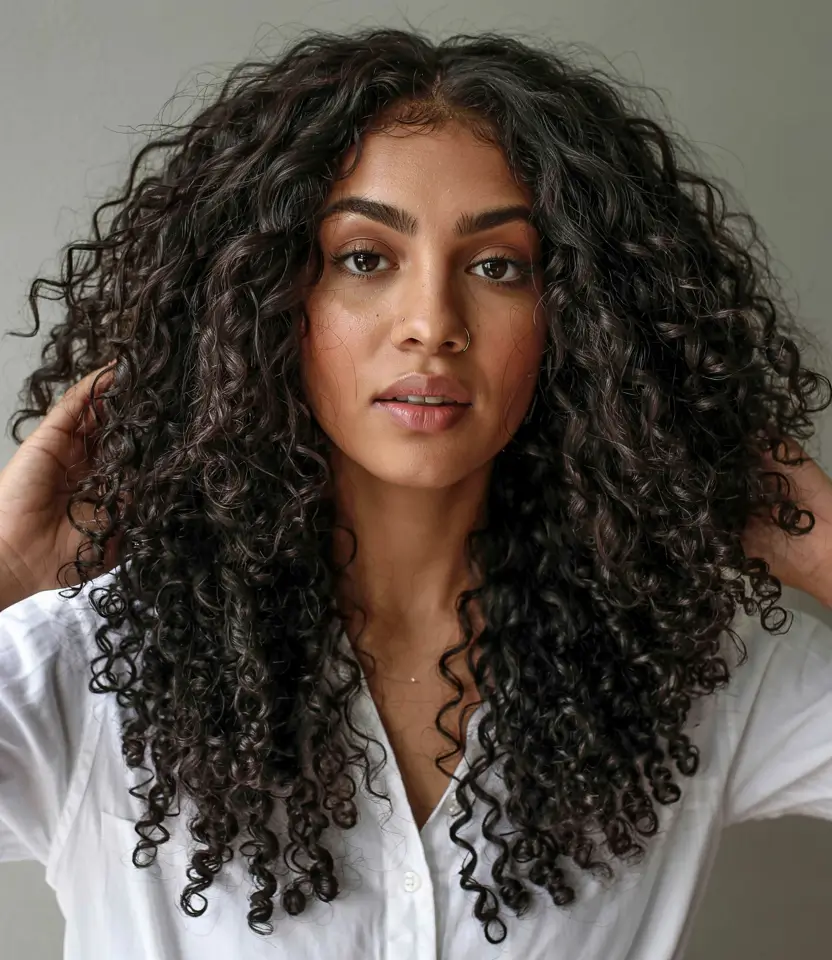 trending spring hairstyle for black women 2026 Voluminous Spring Curls With Natural Middle Part