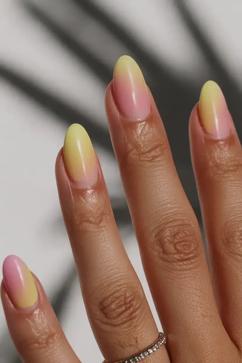 trendy nails for spring 2026 Pastel Sunrise Fade