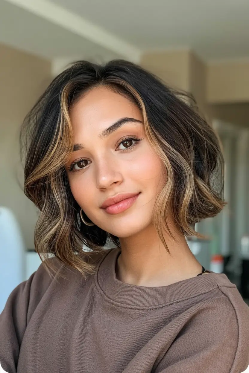 up to date spring short hairstyles 2026 Soft Wave Bob With Bright Face-Framing Highlights
