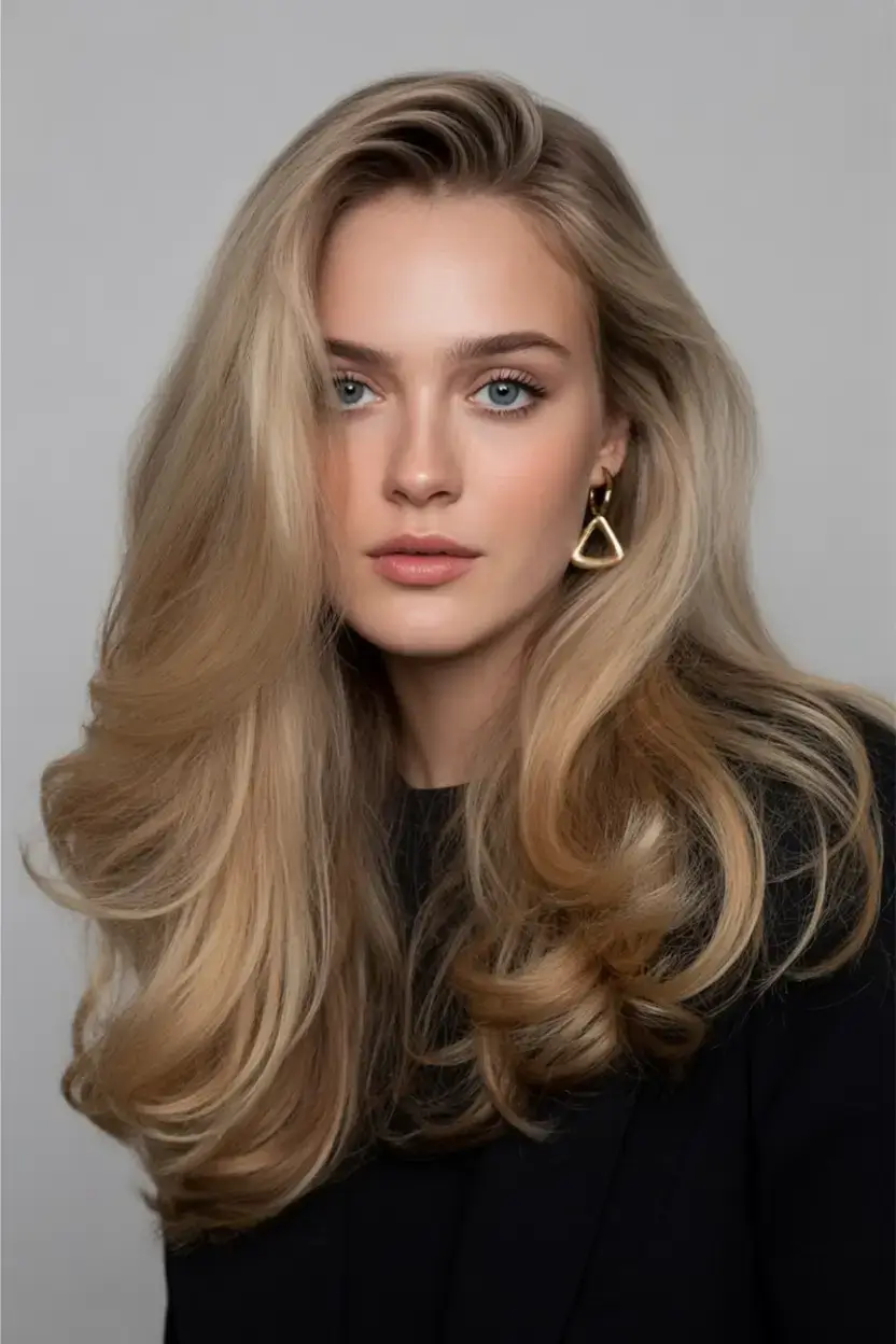vibrant spring blonde hair color 2026 Silky Caramel Blonde Layers