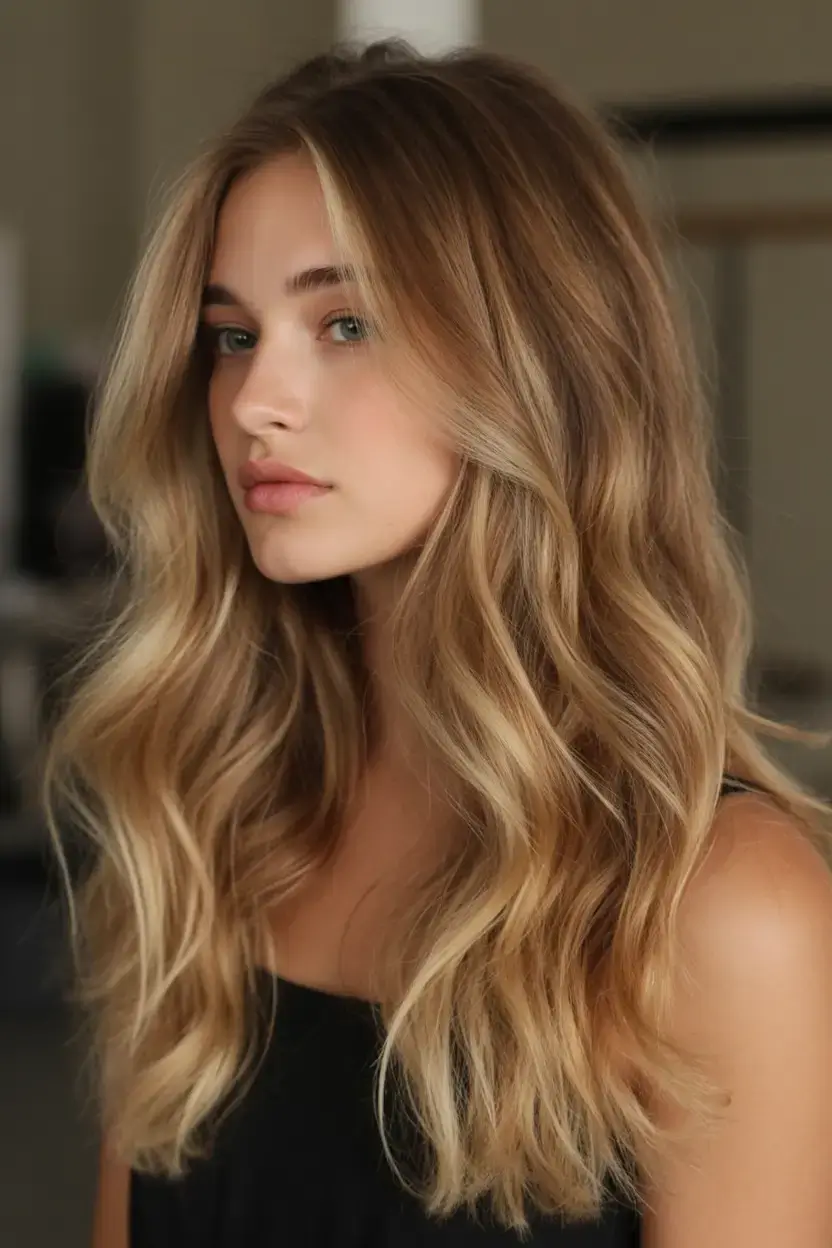 vibrant spring blonde hair color 2026 Amber Honey Blonde with Tousled Texture