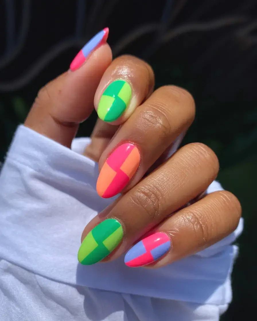 vibrant spring gel nails 2026 Power Blocks & Pops