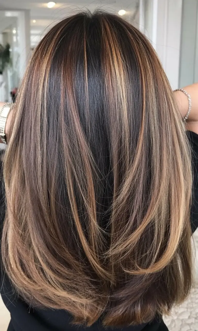 vibrant spring mid length haircut 2026 Layered Radiance With Warm Highlights