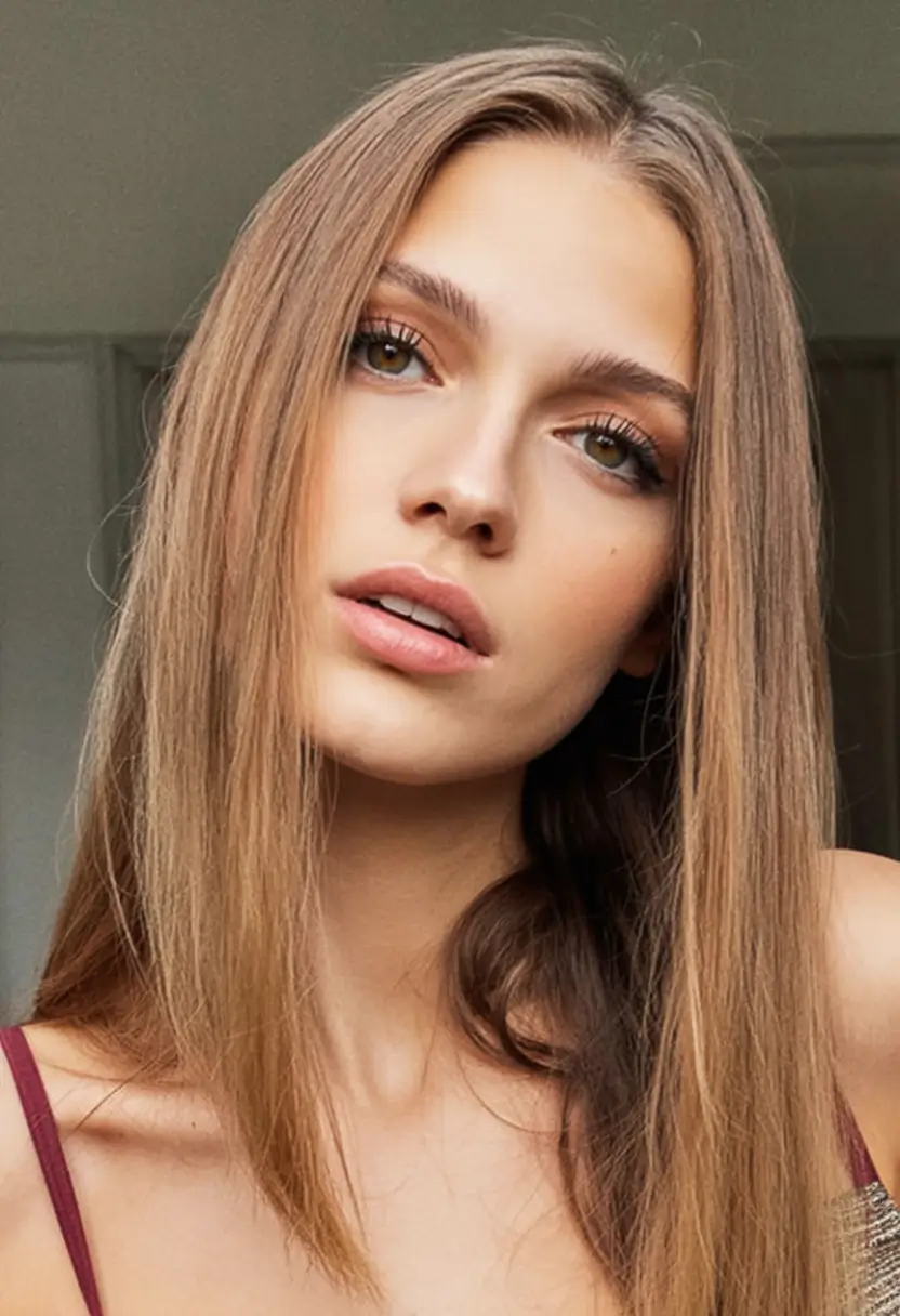 vibrant spring mid length haircut 2026 Long, Linear Mid-Length With Subtle Warmth