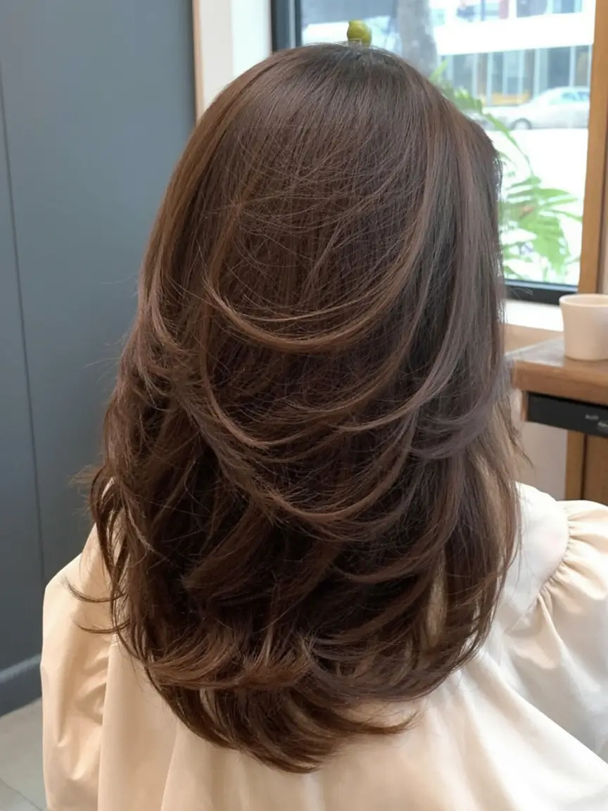 vibrant spring mid length haircut 2026 Feathered Flow With Soft, Cascading Layers