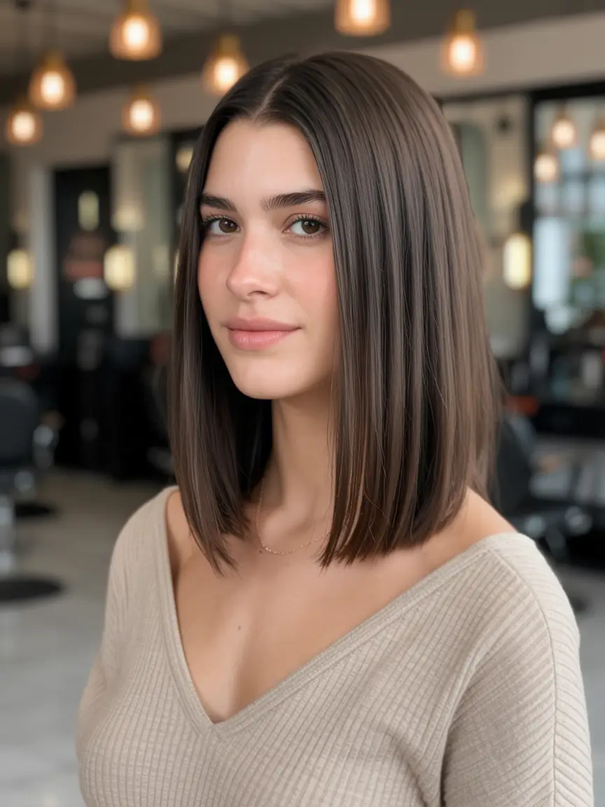 vibrant spring mid length haircut 2026 The Polished Straight Mid-Length Revival