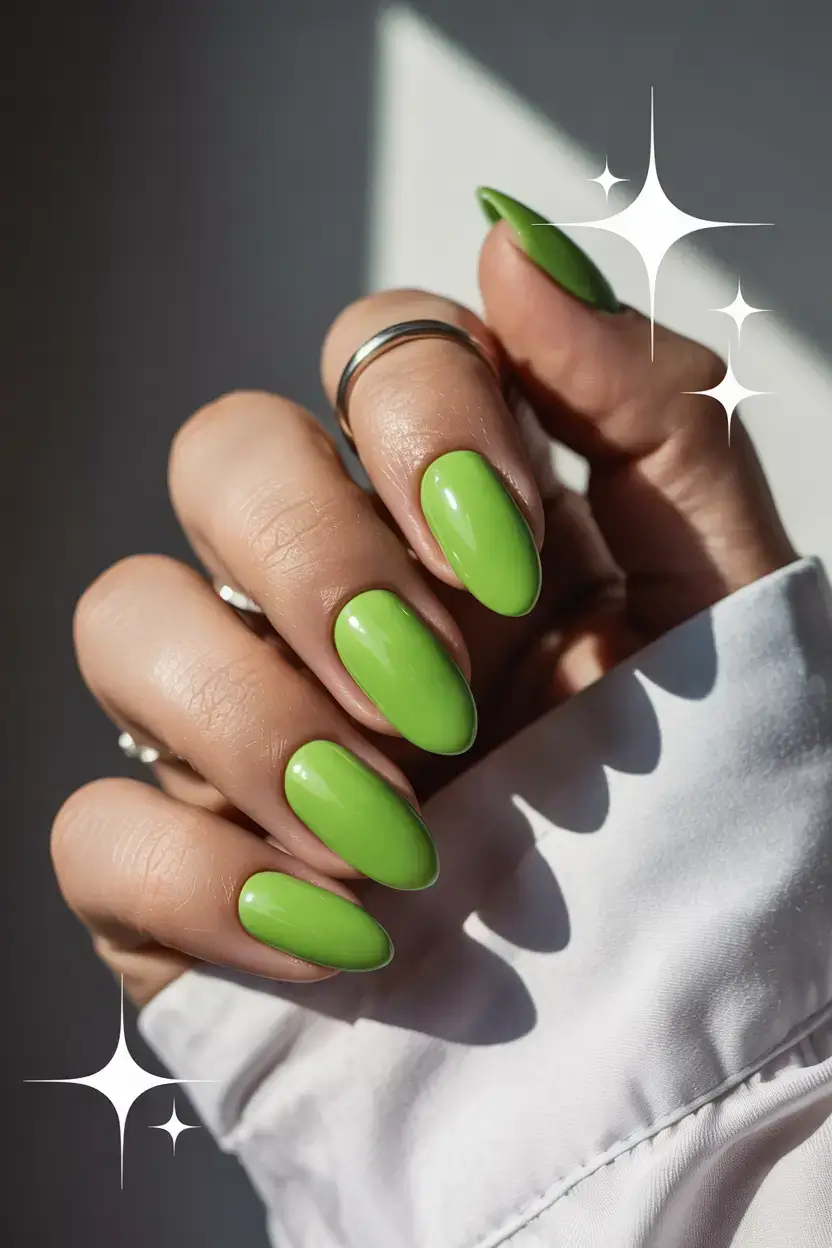 vibrant spring nail design 2026 Green That Screams Confidence