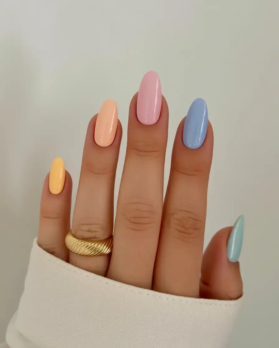 vibrant spring nail design 2026 Gummy Pastel Dream