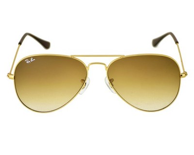 Ray-Ban B3025 Aviator Gradient Gold Frame Light Brown Lenses 58mm Unisex | eBay