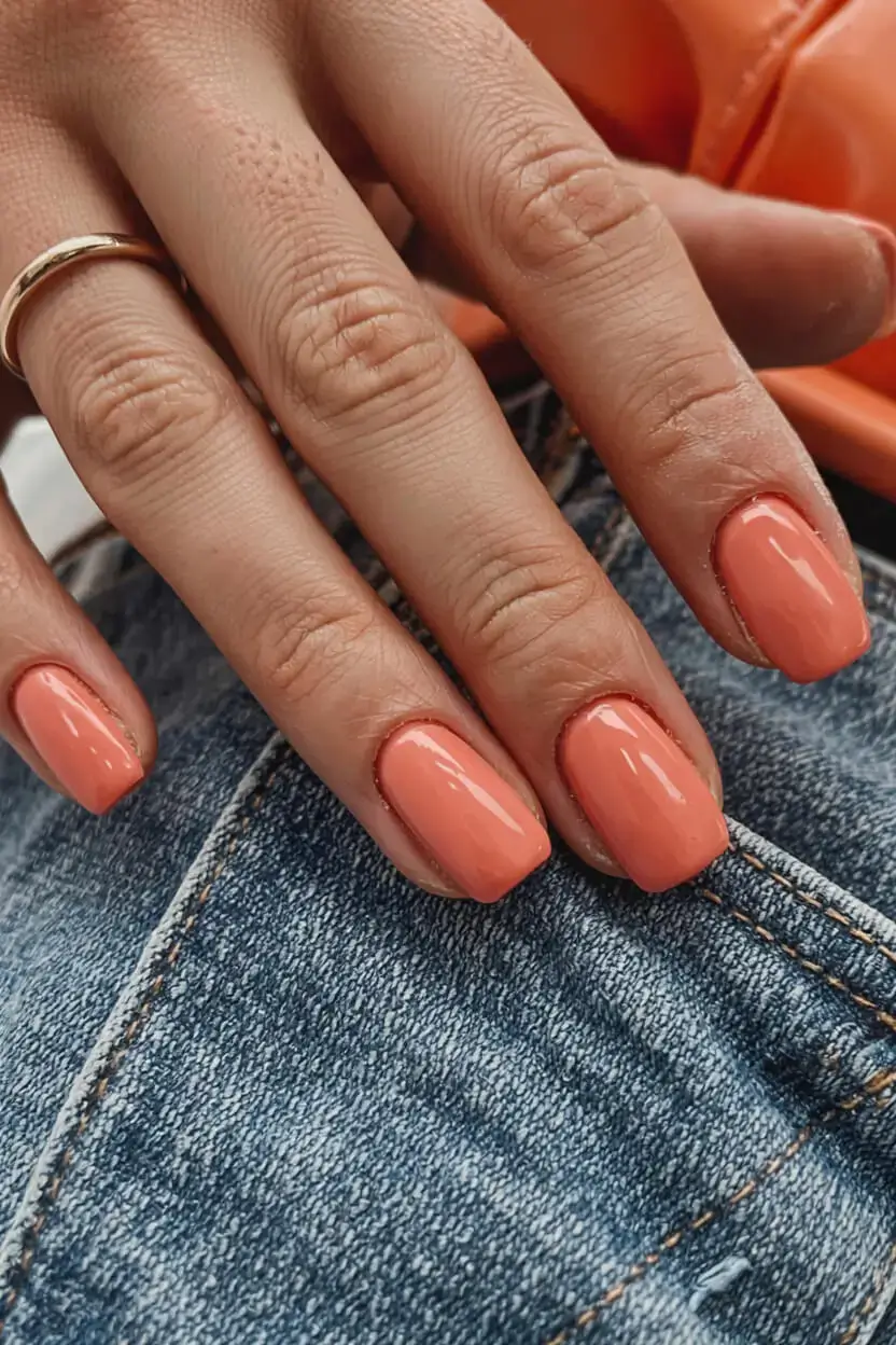 april nails colours spring 2026 Juicy Apricot Gloss for Fresh Spring Energy