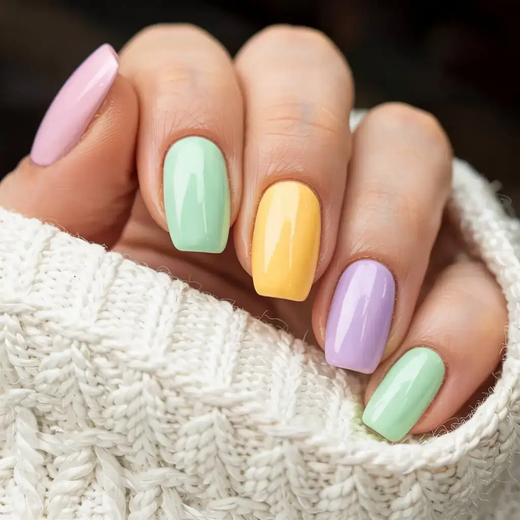 april nails colours spring 2026 Playful Pastel Mix for Fresh Spring Energy