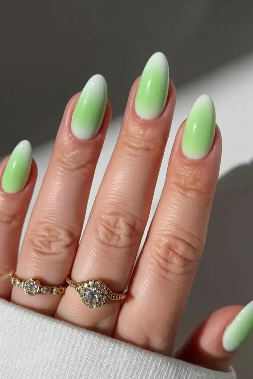 beautiful spring aura nails 2026 Fresh Lime Aura Nails for a Playful Spring Twist