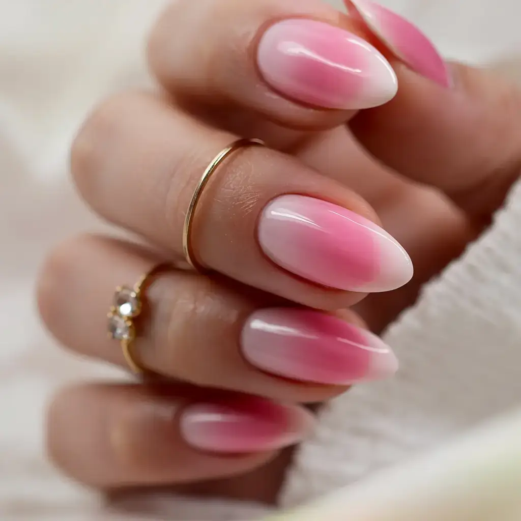 beautiful spring aura nails 2026 Soft Blush Aura Nails with a Rosy Spring Glow
