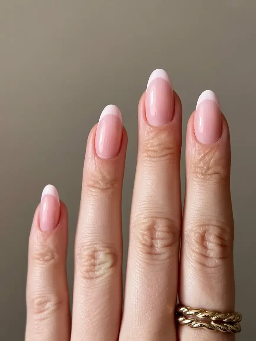 beautiful spring aura nails 2026 Soft French Aura Nails with a Timeless Finish