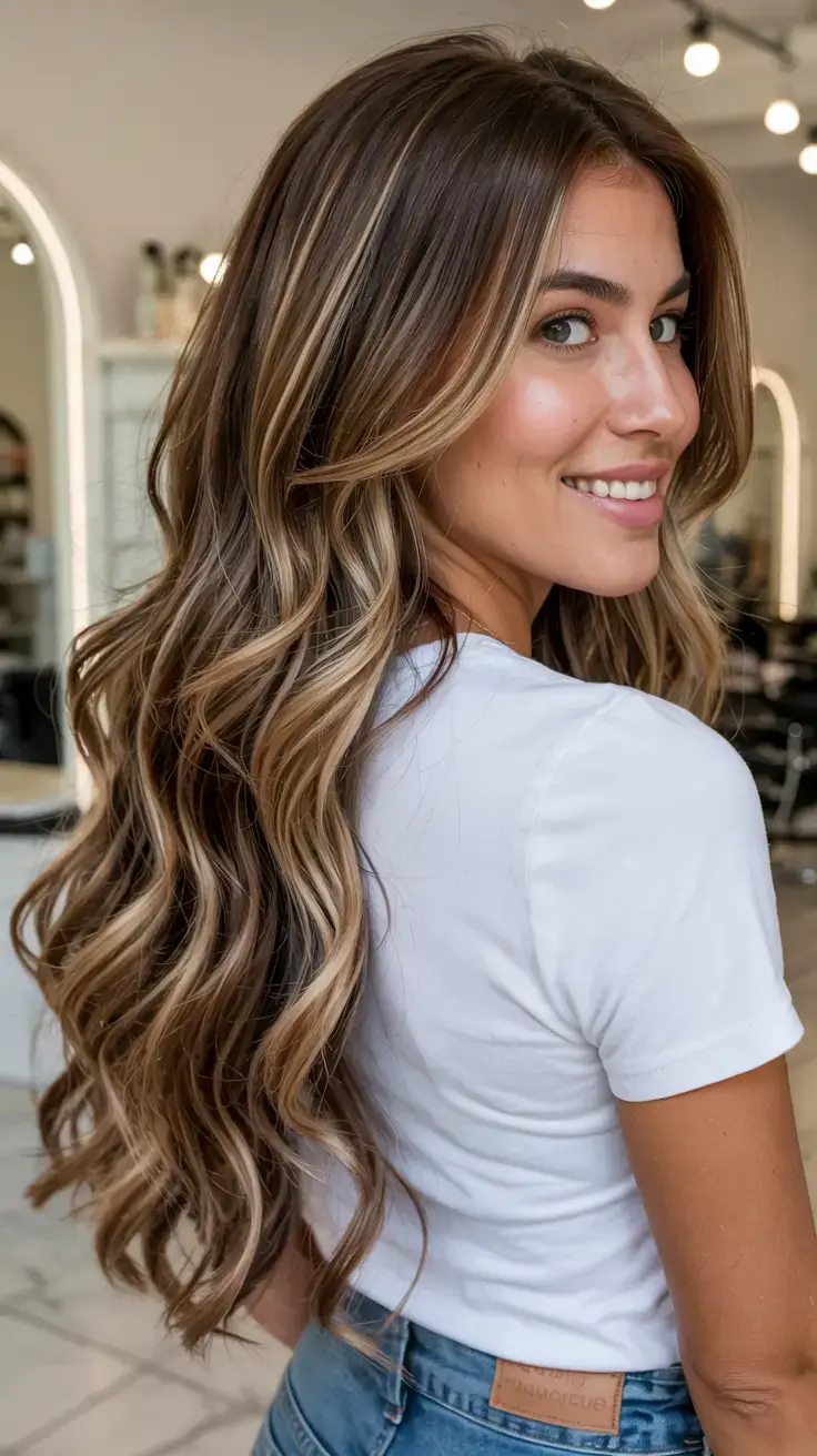 chic spring ash brown hair color 2026 Glossy Ash Brown with Honey-Beige Balayage