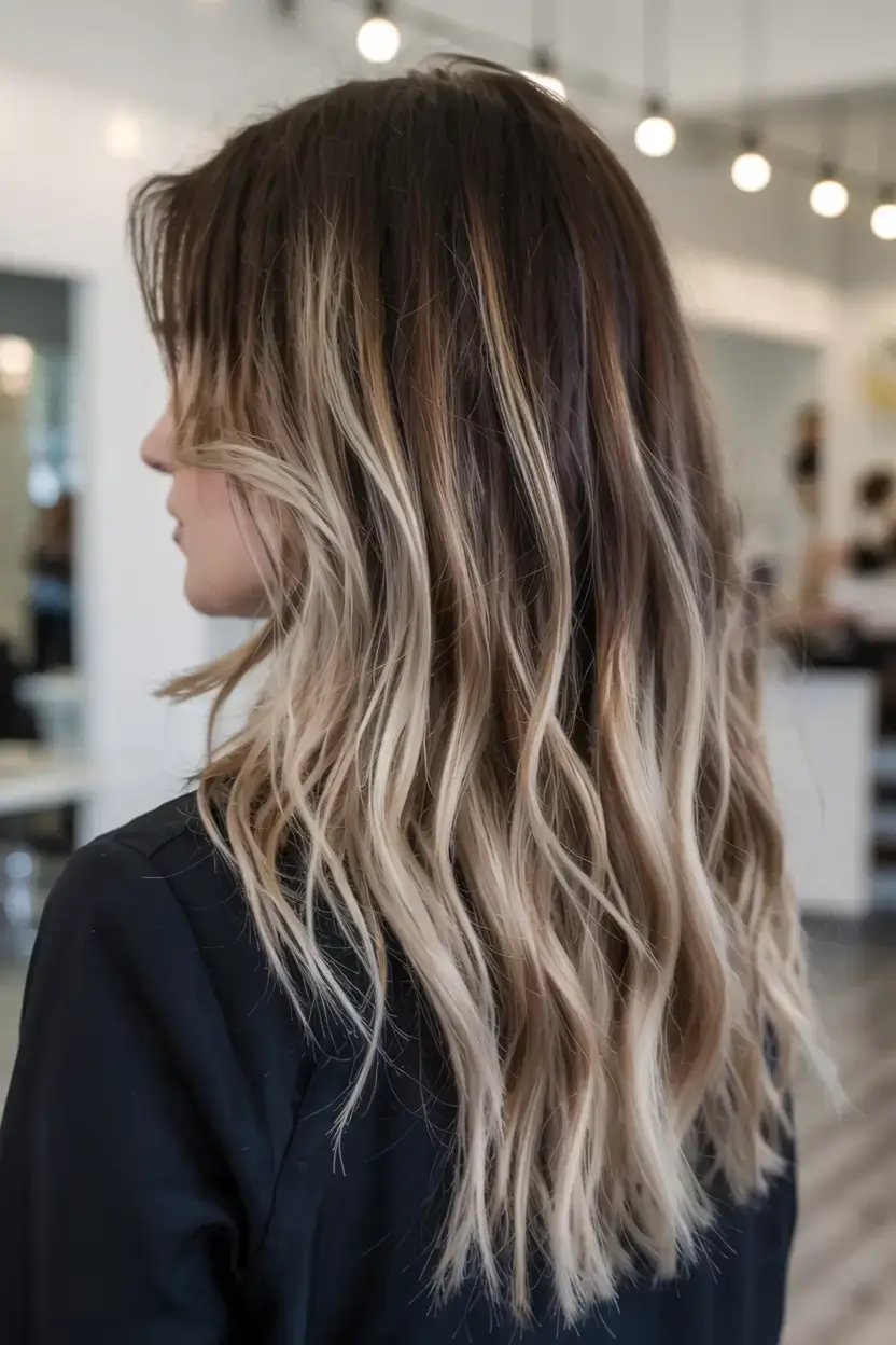 chic spring ash brown hair color 2026 Smoky Ash Brown Melt with Cool Blonde Ends