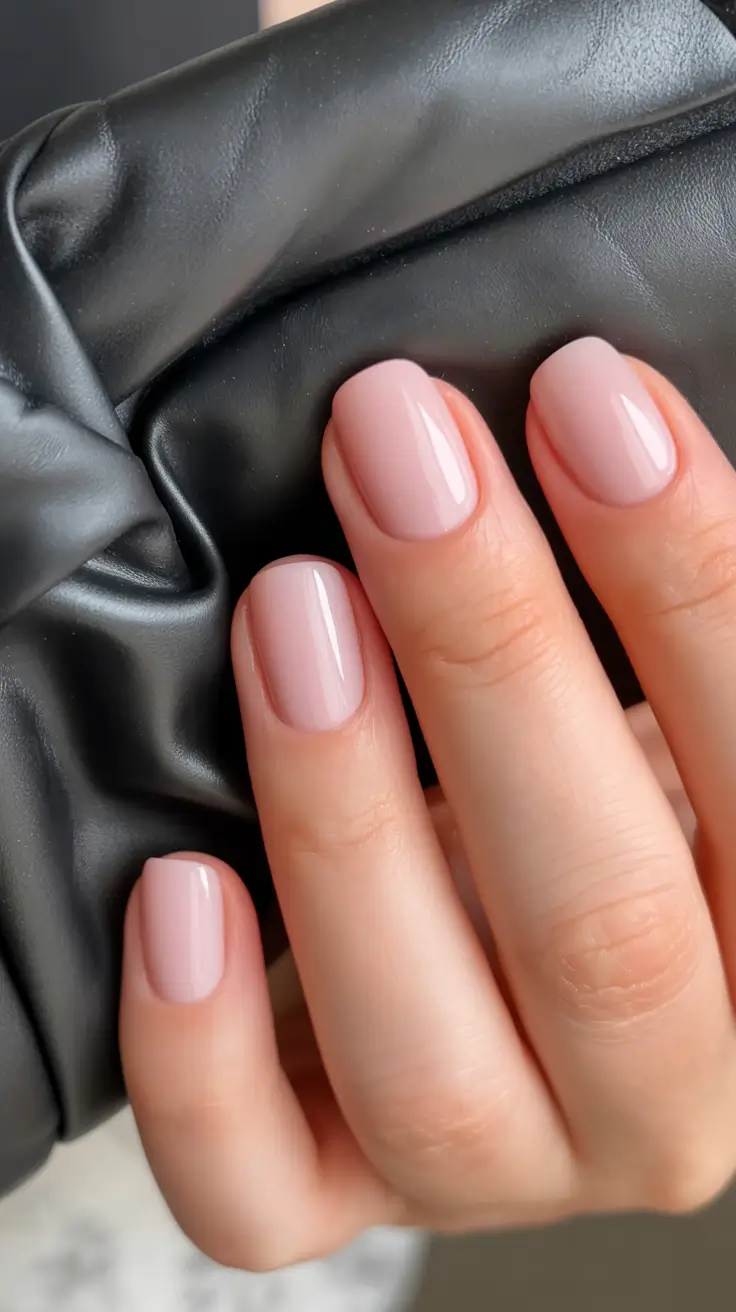 cozy short spring nails 2026 Sheer Nude Gloss for Everyday Spring Elegance