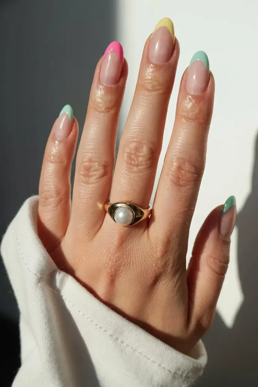 delicate spring oval nails 2026 Soft Pastel French Tips That Feel Like Early Spring Light