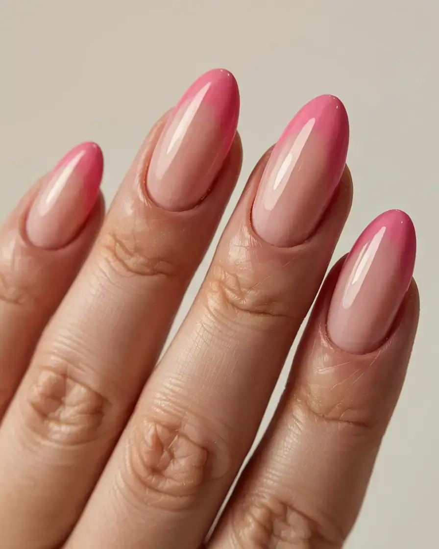 delicate spring oval nails 2026 Soft Pink Ombre That Melts Into the Nail
