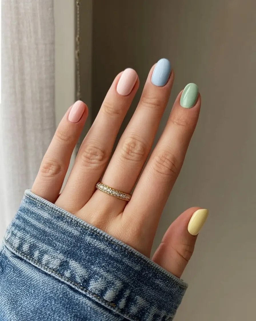 easter nails color ideas 2026 Classic Pastel Almond Nails for a Balanced Spring Palette