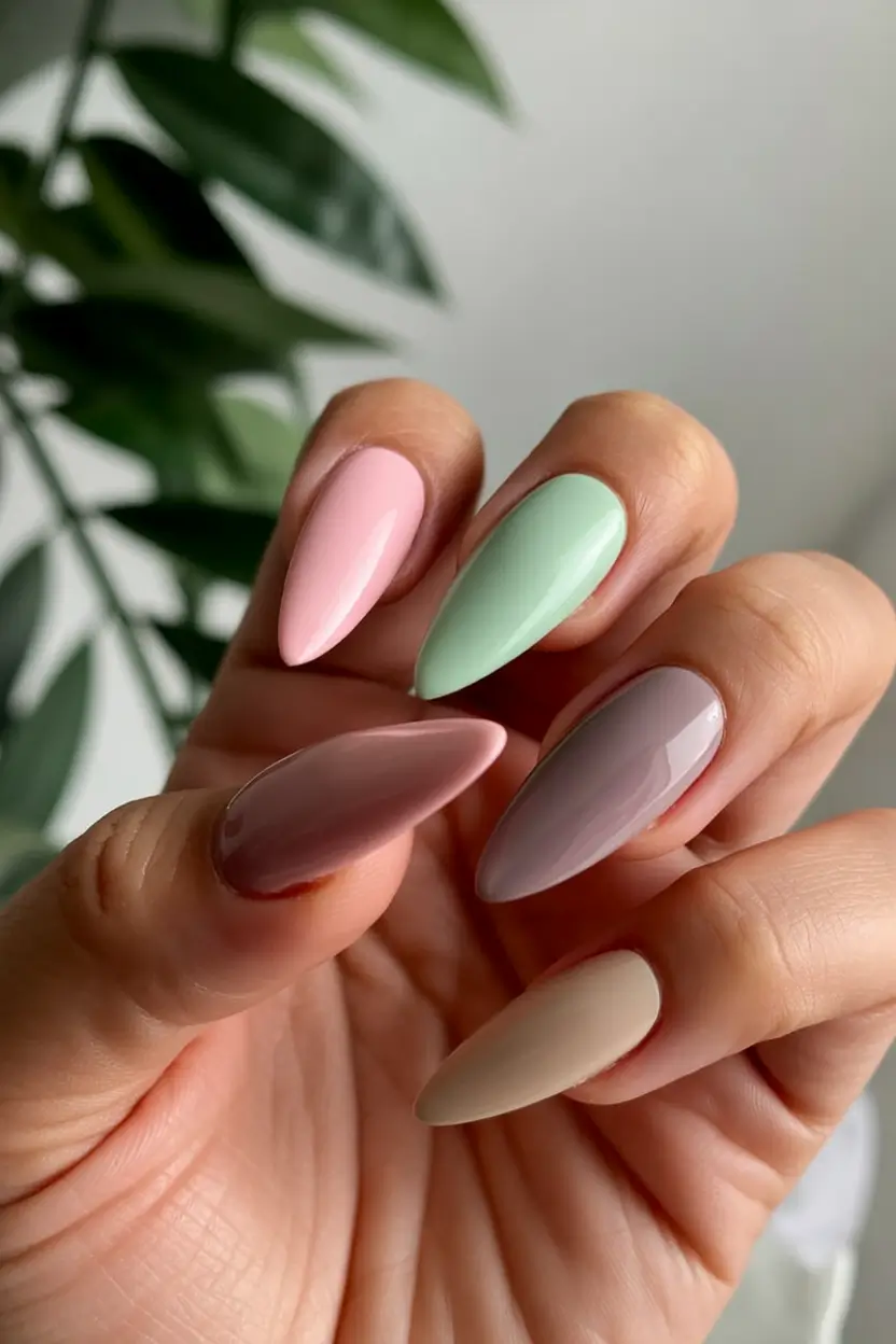 easter nails color ideas 2026 Almond Pastel Nails That Feel Like Spring Flowers