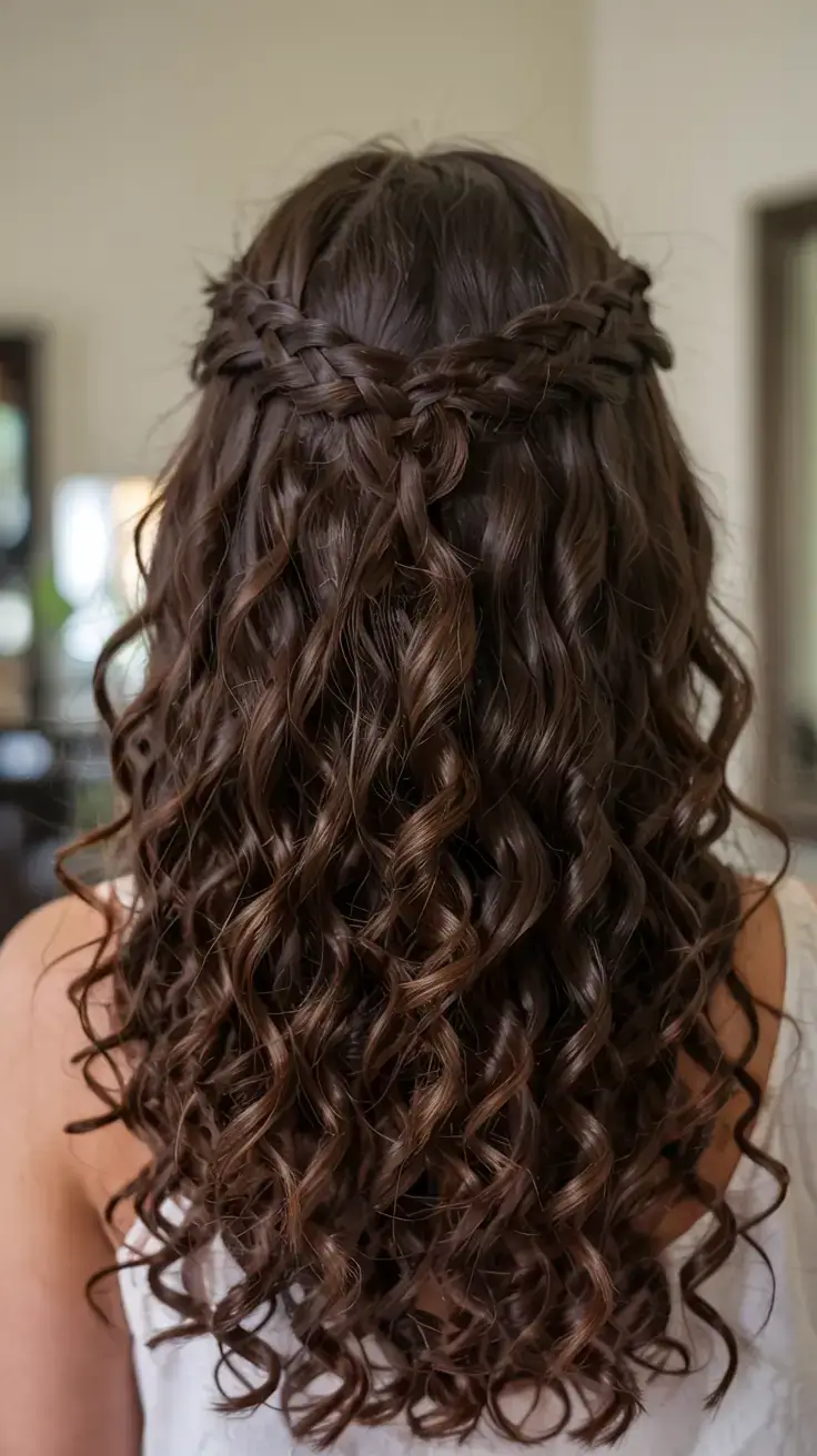 elegant spring natural hairstyle for 2026 half up braided curls