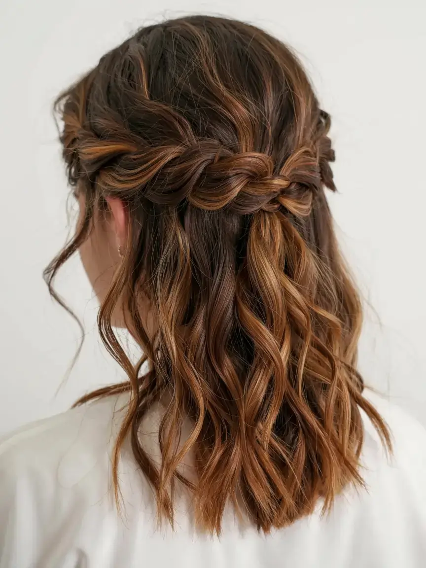 elegant spring natural hairstyle for 2026 romantic half up twist waves