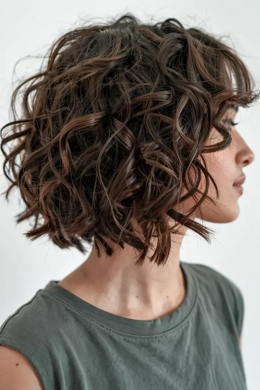 elegant spring natural hairstyle for 2026 short curly layered bob