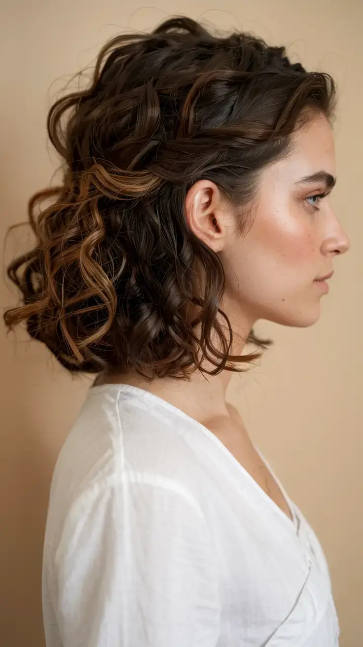 elegant spring natural hairstyle for 2026 curly bob with soft layers
