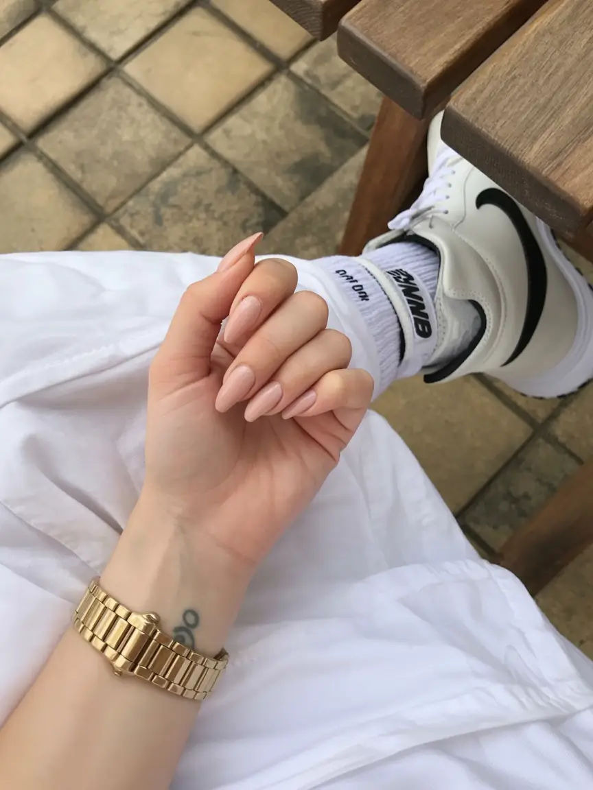 glam spring ballerina nails 2026 Soft Casual Nude Ballerina Nails for Everyday Spring Style