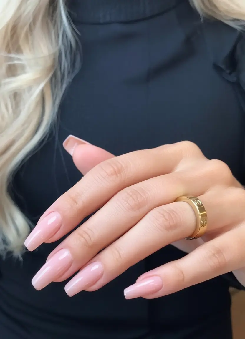 glam spring ballerina nails 2026 Glossy Ballet Pink Ballerina Nails with Clean Sculpted Shape