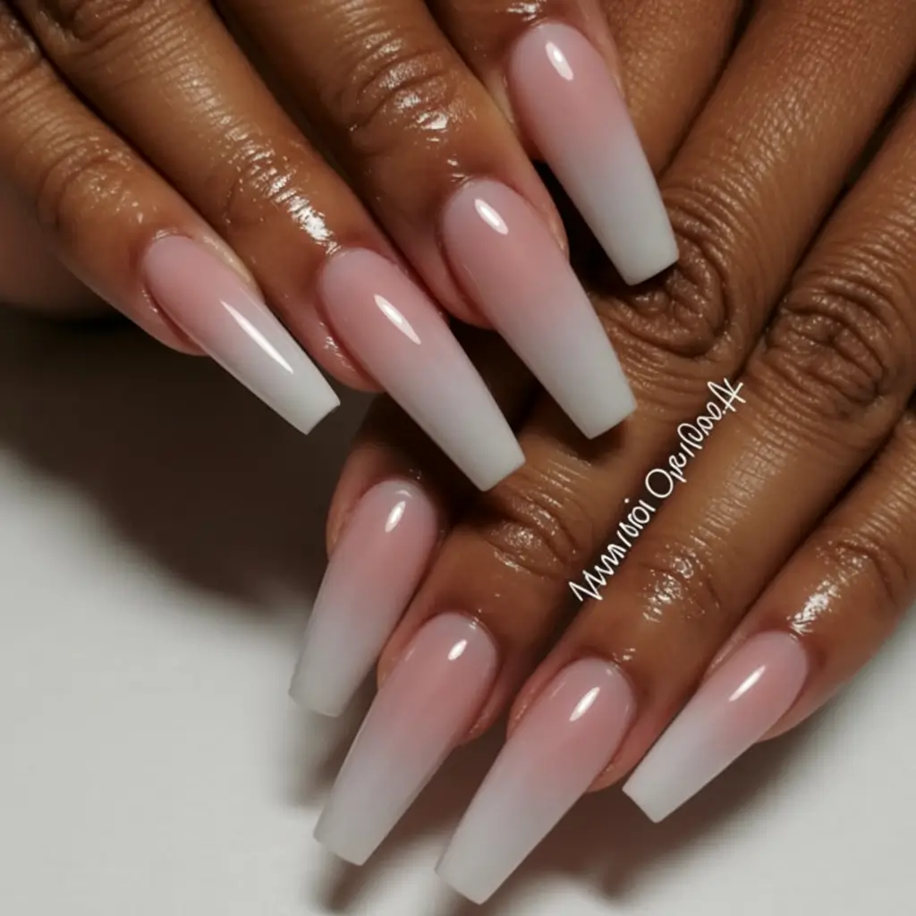 glam spring ballerina nails 2026 Soft Blush Ombre Ballerina Fade