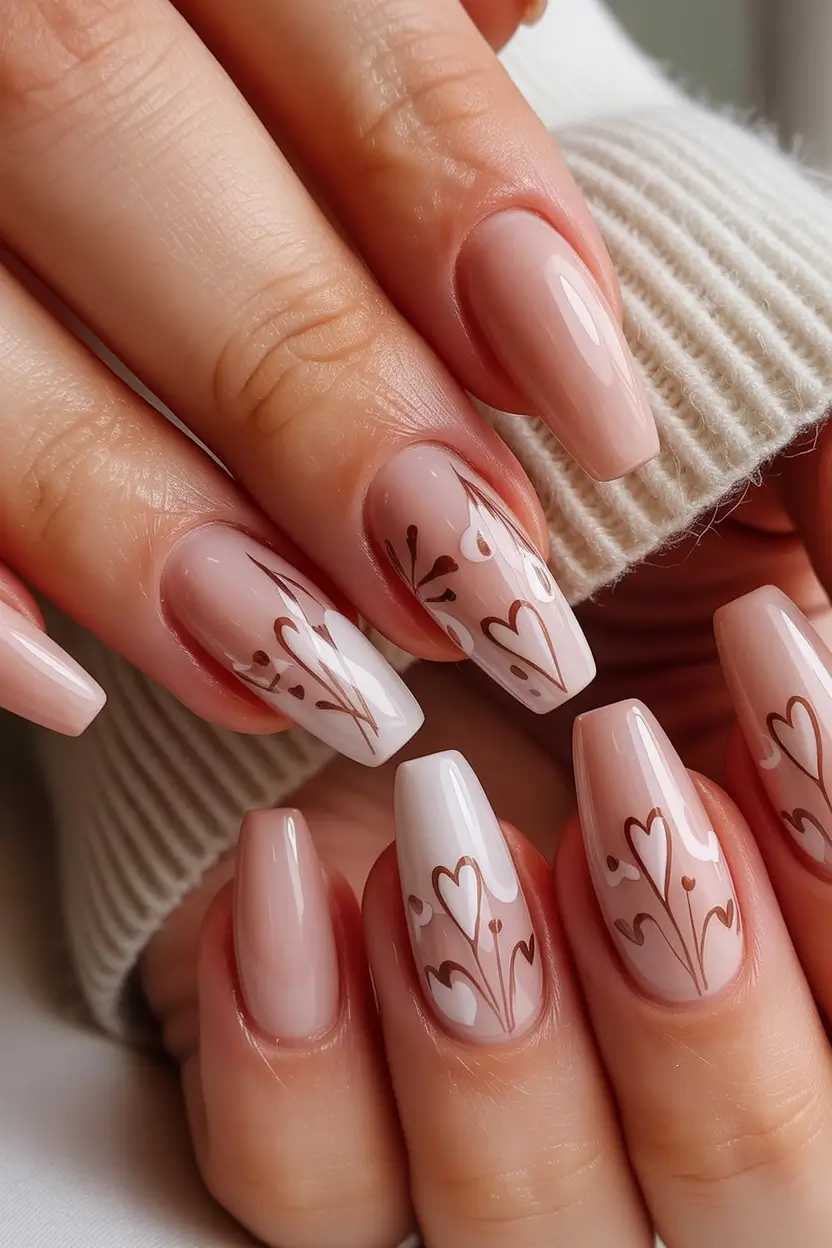 glam spring ballerina nails 2026 Minimalist Heartline Ballerina Nail Art