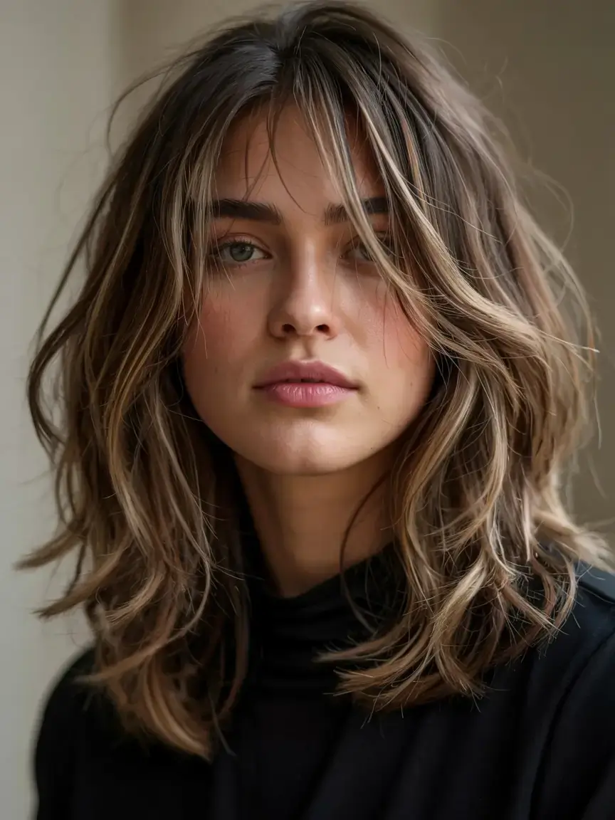 gorgeous spring shag hairstyle 2026 Soft Dimensional Shag with Face-Framing Blonde Ribbons