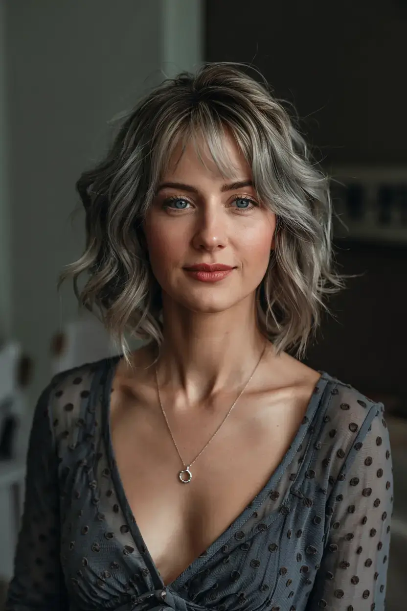 gorgeous spring shag hairstyle 2026 Chic Silver Shag with Modern Texture
