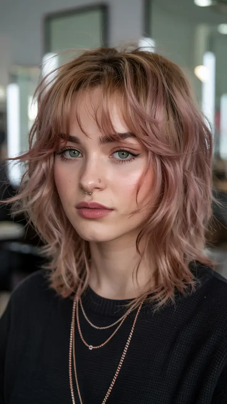 gorgeous spring shag hairstyle 2026 Playful Pastel Shag with Modern Edge
