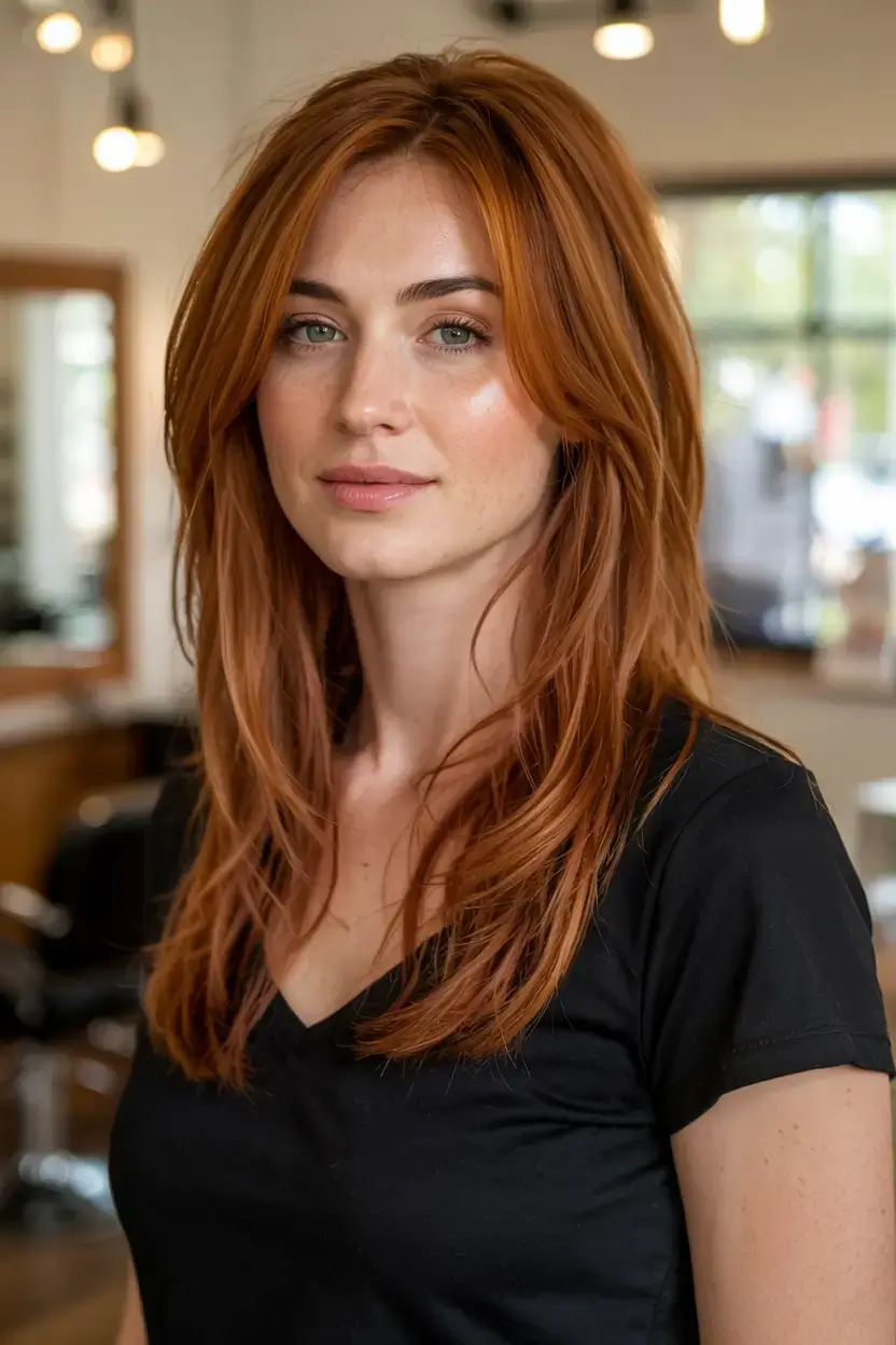 gorgeous spring shag hairstyle 2026 Warm Copper Shag That Brightens the Season