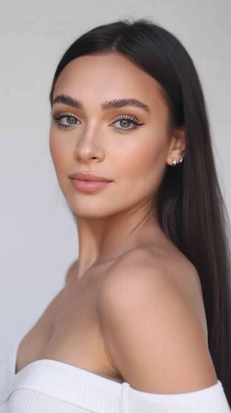 graduation hairstyles ideas 2026 sleek straight hair middle part